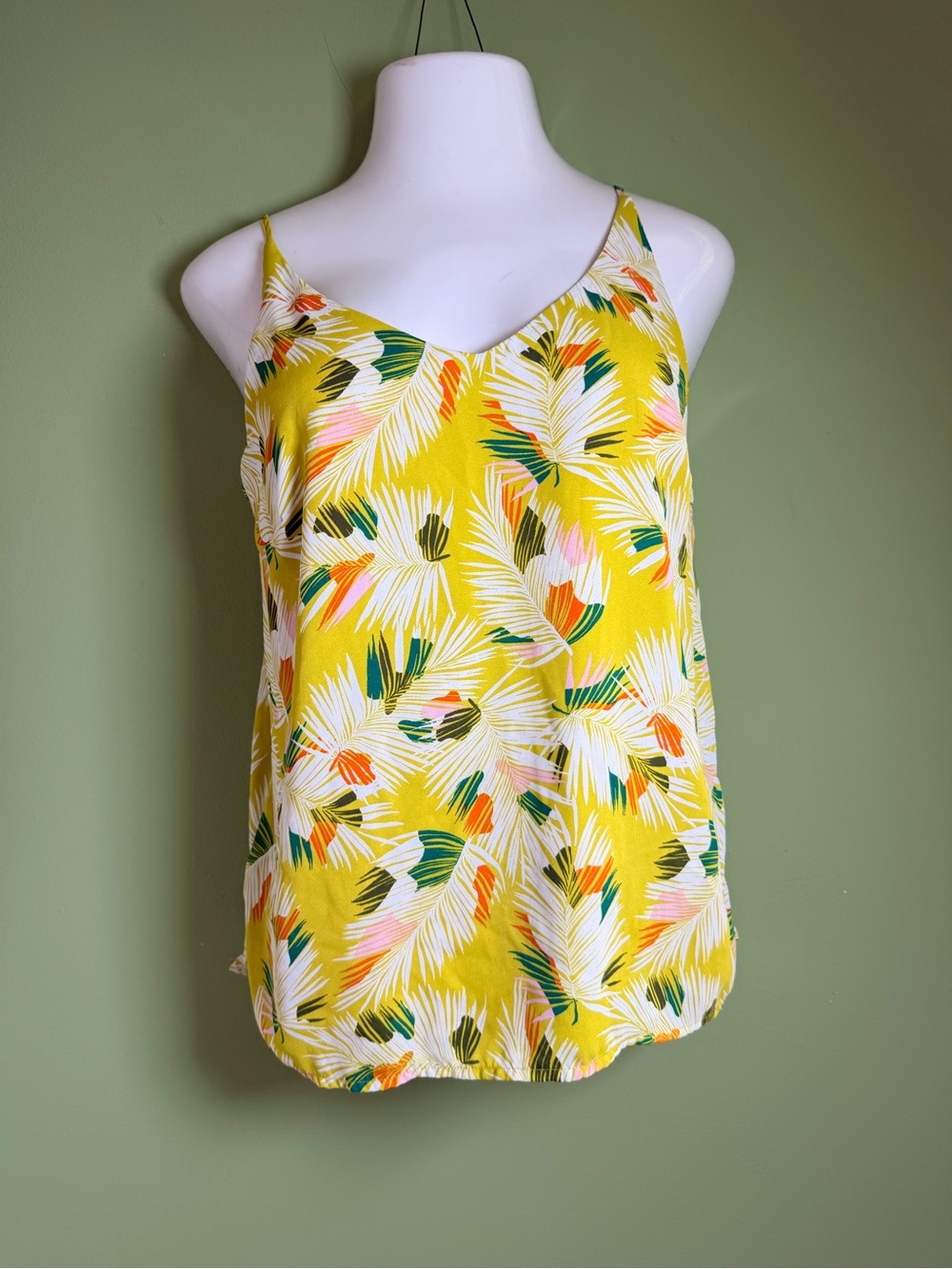 Banana Republic Yellow Tropical Leaf Camisole